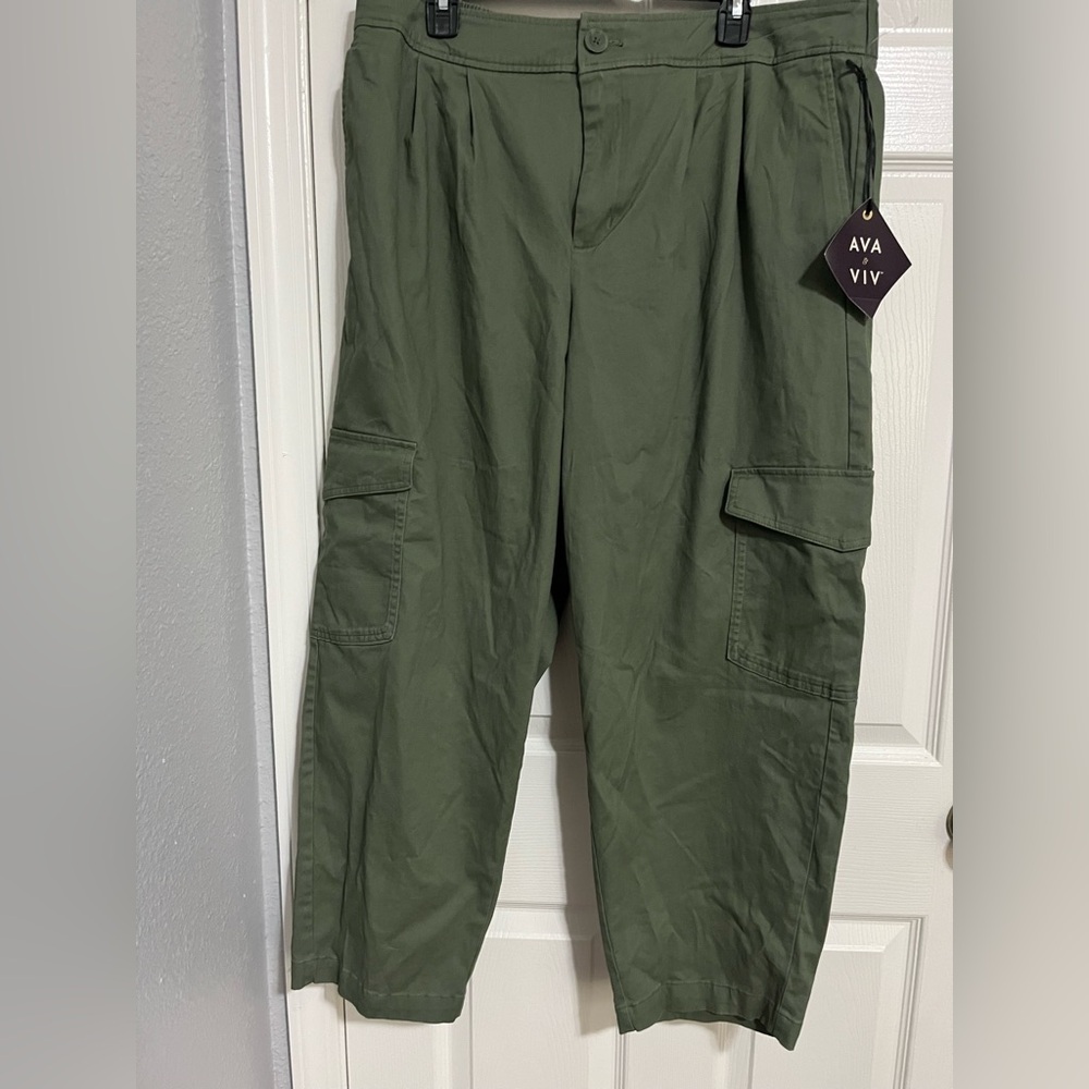 Ava & Viv Forest Green Cargo Pants
